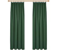 Deconovo Blackout Curtains Super Soft Thermal Insulated Energy Saving Pencil Pleat Blackout Curtains for Bedroom 52x90 Inch Dark Forest 2 Panels