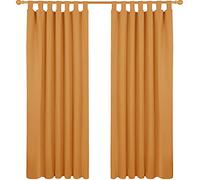 Deconovo Blackout Curtains Tab Top Curtains Thermal Insulated Curtains for Bedroom Orange W55 x L69 Two Panels