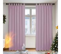 Deconovo Blackout Curtains Thermal Insulated Curtains Tab Top Curtains for Girls Bedroom Light Pink W55 x L69 Two Panels