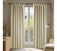 Deconovo Blackout Curtains Thermal Insulated Room Darkening Curtains Energy Saving Super Soft Tab Top Curtains for Bedroom 55 x 102 Inch Dark Beige 2 Panels