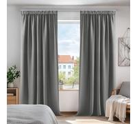 Deconovo Blackout Curtains Thermal Insulated Room Darkening Energy Saving Pencil Pleat Curtains for Bedroom 52 x 95 Inch Light Grey 2 Panels