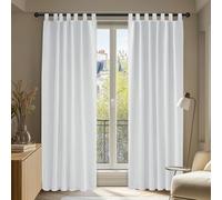 Deconovo Blackout Curtains Thermal Insulated Room Darkening Tab Top Curtains Energy Saving Super Soft Curtains for Bedroom 55 x 114 Inch Silver Grey 2 Panels