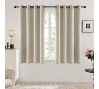 Deconovo Blackout Curtains with Black Eyelets, Super Soft Thermal Insulated Window Panels, Energy Saving Curtains for Living Room, W 52 x L 63，Oatmeal Beige，2 Panels