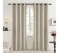Deconovo Blackout Curtains with Black Eyelets, Super Soft Thermal Insulated Window Panels, Energy Saving Curtains for Living Room, W 52 x L 95，Oatmeal Beige，2 Panels