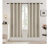 Deconovo Blackout Curtains with Black Eyelets, Super Soft Thermal Insulated Window Panels, Energy Saving Curtains for Living Room, W 52 x L 84，Oatmeal Beige，2 Panels