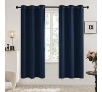Deconovo Blackout Curtains with Black Eyelets, Super Soft Thermal Insulated Window Panels, Energy Saving Curtains for Living Room, W 42 x L 84，Navy Blazer，2 Panels