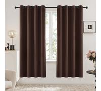 Deconovo Blackout Curtains with Black Eyelets, Super Soft Thermal Insulated Window Panels, Energy Saving Curtains for Living Room, W 52 x L 84，Chocolate Malt，2 Panels