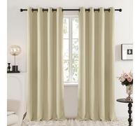 Deconovo Blackout Curtains with Black Eyelets, Super Soft Thermal Insulated Window Panels, Energy Saving Curtains for Living Room, W 52 x L 95，Warm Beige，2 Panels