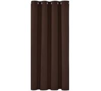 Deconovo Blackout Curtains with Eyelets Opaque Curtains Living Room Thick Thermal Curtain Cold Protection Warm Heat Protection 138 x 132 cm (Height x Width), Dark Brown, Pack of 1