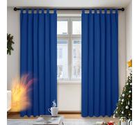 Deconovo Blue Curtains Tab Top Blackout Curtains Thermal Insulated Curtains for Baby Nursery Royal Blue W55 x L82 Two Panels