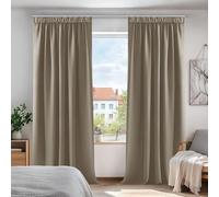 Deconovo Brown Curtains Pencil Pleat Blackout Curtains Thermal Insulated Curtains for Boys Bedroom Taupe W55xL95 Inch One Pair
