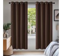 Deconovo Christmas Curtains Blackout Curtains for Bedroom Super Soft Solid Thermal Insulated Eyelet Blackout Curtains Bedroom 55 x 114 Inch Chocolate 2 Panels