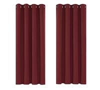 Deconovo Christmas Curtains Red Blackout Curtains for Bedroom Super Soft Solid Thermal Insulated Eyelet Blackout Curtains 46 x 54 Inch 2 Panels