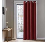 Deconovo Christmas Decorations Eyelet 108 Inch Drop Curtain Window Treatment Thermal Insulated Eyelet Curtain Blackout Curtain for Living Room 52"x 108" Red 1 PANEL