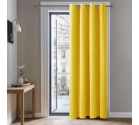 Deconovo Christmas Decorations Eyelet 108 Inch Drop Thermal Insulated Blackout Curtain for Living Room 52"x 108" Mellow Yellow 1 Panel