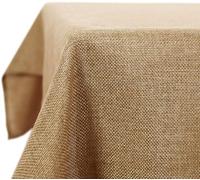 Deconovo Christmas Decorations Faux Linen Rectangle Water Resistant Table Cloth for Dinning 59x95in(150x240cm) Golden Brown