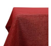 Deconovo Christmas Decorations Faux Linen Rectangle Water Resistant Table Cloth for Dinning Room 51x87in(130x220cm) Red