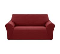 Deconovo Christmas Decorations Full Coverage Stretch Slipcovers Jacquard Sofa Covers Anti-Slip Polyester Spandex Elastic Fabric Sofa Protector(Two Seater, Burgundy)