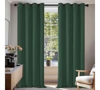 Deconovo Christmas Decorations Functional Blackout Curtains Thermal Insulated Curtains Eyelet Curtains for Kids Bedroom Dark Green W53 x L95 Inch One Pair