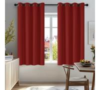 Deconovo Curtains Blackout Super Soft Thermal Insulated Eyelet Blackout Curtains for Bedroom 42 x 54 Inch Drop Bright Red 1 Pair