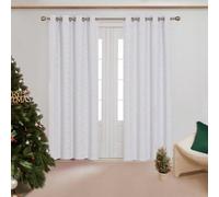 Deconovo Curtains, Room Darkening Curtains, Gold Diamond Printed Eyelet Curtains For Bedroom, 66 X 54 Inch, Silver Grey, One Pair