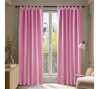 Deconovo Curtains Tab Top Window Treatments Thermal Blackout Curtains for Girls Bedroom Pink W55 x L82 Inch One Pair
