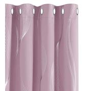 Deconovo Decorative Silver Wave Line Foil Printed Blackout Curtains Thermal Insulated Curtains Eyelet Curtains for Baby Nursery 46 x 90 Inch Light Pink Two Panels