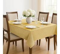 Deconovo Decorative Tablecloth Wipeable Water Square Table Cloth Faux Linen Table Covers for Garden Furniture 54 x 79 inches (137x200cm) Ginger