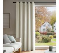 Deconovo Door Curtain Thermal Insulated Eyelet Energy Efficient Room Darkening Curtain for Bedroom Living Room 66 x 84 Inch Drop Light Beige 2 Panels