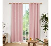 Deconovo Dot Line Decorative Super Soft Thermal Energy Saving Blackout Curtains For Living Room Coral Pink 66 X 54 Inch 2 Panels