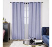 Deconovo Dot Line Super Soft Thermal Energy Saving Blackout Curtains For Living Room, Light Purple, 46 X 54 Inch, 2 Panels