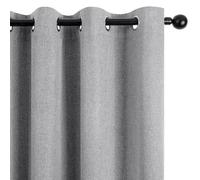 Deconovo Double-sided Faux Linen Full Blackout Curtains Soft Energy Saving Eyelet Thermal Grey Curtains for Bedroom, W46 x L54 Inch, Dark Grey, One Pair