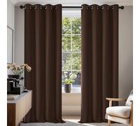 Deconovo Energy Saving Curtains Thermal Insulated Curtains Eyelet Blackout Curtains for Living Room Chocolate W55 x L82 One Pair