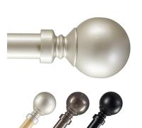 Deconovo Extendable Curtain Poles for Eyelet Curtains 122-213cm, 25 mm Curtain Rods with Brackets Fittings Set and Round Finals, Splicing Nickel Curtain Pole Set for Bedroom Windows