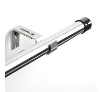 Deconovo Extendable Curtain Poles for Eyelet Curtains, 25mm Silver Curtain Pole Set 76-157cm with Adjustable Brackets, Net Curtain Rods for Windows, 76-157cm, Silver