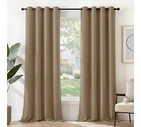 Deconovo Eyelet Blackout Curtains for Living Room - Super Soft Thermal Insulated Curtains, OEKO-TEX Certified, Energy Saving, 55x82 Inch, Tan Brown,2 Panels