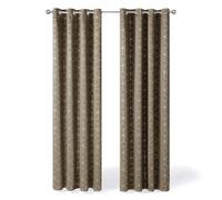 Deconovo Eyelet Blackout Curtains, Functional Energy Saving Curtains, Printed Foil Diamond, W66 X L72 Inch, Taupe, Two Panels