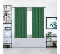 Deconovo Eyelet Curtains, Gold Diamond Printed Blackout Thermal Curtains For Baby Nursery, 52 X 54 Inch, Dark Forest, One Pair