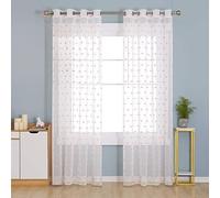 Deconovo Eyelet Net Curtains Jacqued Clouds Voile Curtains Semi Transparent Kis Voile Curtains 55 x 72 Drop Inch Pink 2 Panels