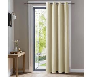 Deconovo Functional Curtain Eyelet Thermal Insulated Curtain Solid Blackout Curtain for Living Room W55 x L95 Inch Beige One Panel