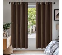 Deconovo Functional Energy Saving Curtains Thermal Insulated Blackout Curtains Eyelet Curtains for Kids Bedroom Brown W52 x L54