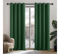 Deconovo Functional Thermal Insulated Blackout Curtains Eyelet Curtains for Baby Nursery Dark Green W52 x L95 Inch Two Panels