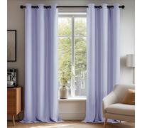 Deconovo Functional Thermal Insulated Blackout Curtains Eyelet Energy Saving Curtains for Kids Bedroom Light Purple W42 x L84 Inch One Pair