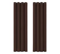 Deconovo Functional Thermal Insulated Curtains Eyelet Curtains Blackout Curtains for Kids Room Chocolate W55 x L79 One Pair