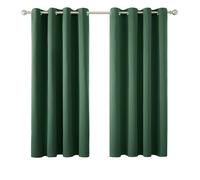 Deconovo Green Curtains Thermal Insulated Eyelet Blackout Curtains for Bedroom 46 x 54 Inch Forest Green Two Panels