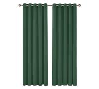 Deconovo Green Curtains Thermal Insulated Eyelet Blackout Curtains for Bedroom 46 x 90 Inch Forest Green Two Panels