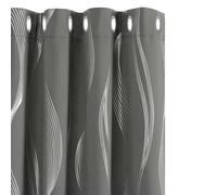 Deconovo Grey Blackout Curtains for Living Room 72 Drop Silver Wave Line Foil Printed Blackout Thermal Insulated Eyelet Curtains for Baby Nursery 52 x 72 Inch Light Grey Two Panels
