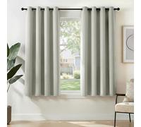 Deconovo Grey Blackout Curtains, Thermal Insulated Eyelet Curtains Pair, Short Drapes for Small Windows, Bedroom & Home Office, W42 x L54 Inch, Pack of 2, Pearl Grey