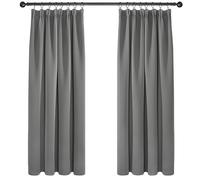 Deconovo Grey Blackout Curtains Thermal Super Soft Pencil Pleat Curtains Bedroom 46 x 54 Drop Inch Light Grey 2 Panels