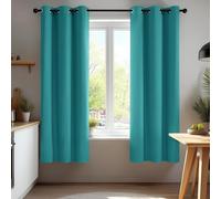 Deconovo Home Decoration Blackout Curtains Thermal Insulated Curtains Eyelet Curtains for Living Room Turquoise W42 x L63 Inch One Pair